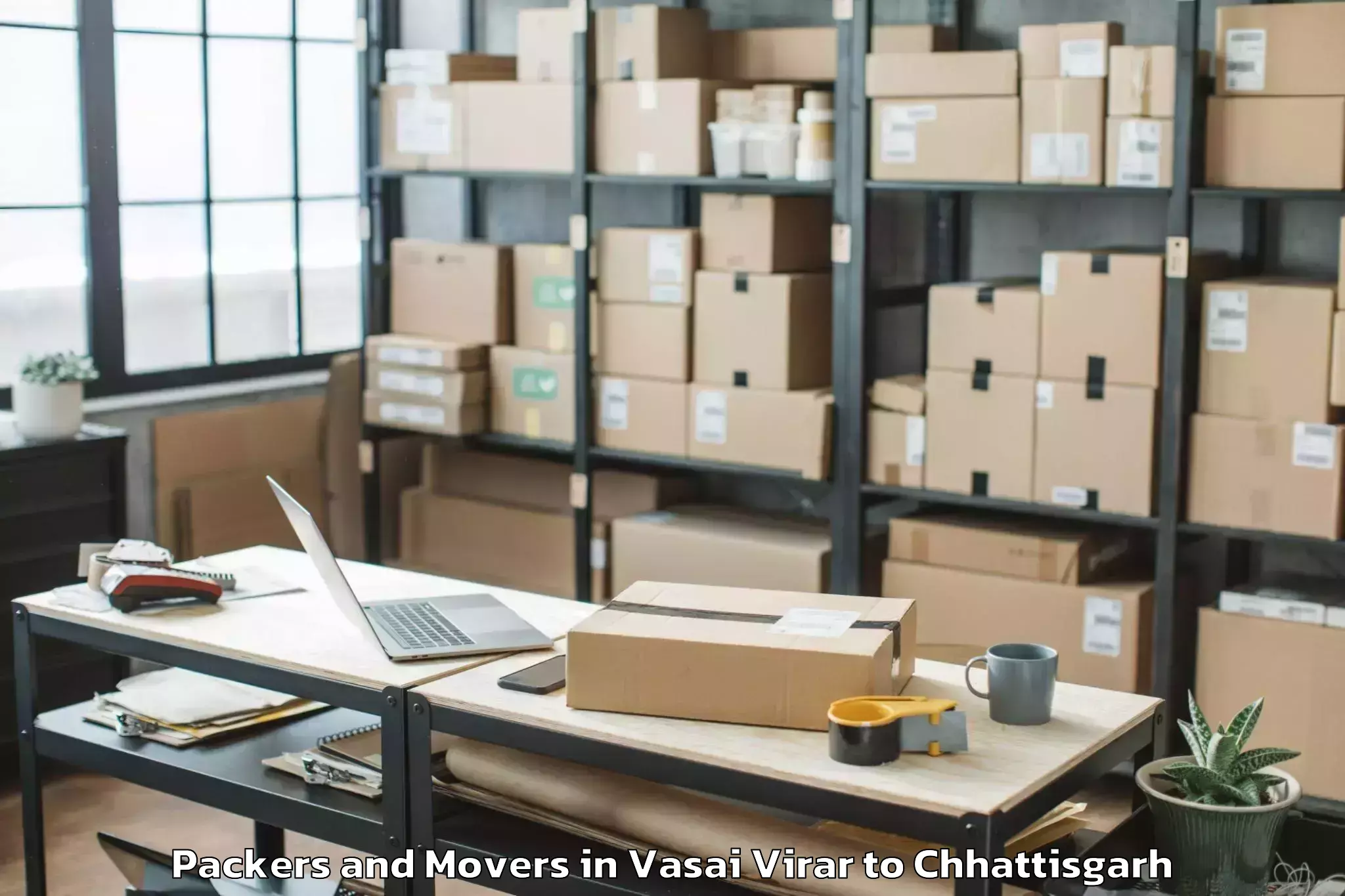 Efficient Vasai Virar to Kondagaon Packers And Movers